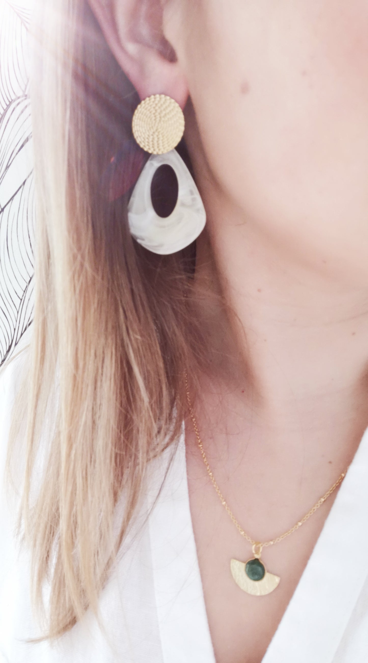 Boucles d'oreilles Coline crème