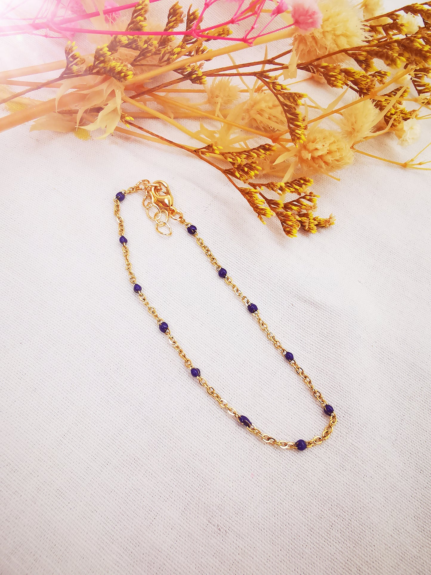 Chaîne de cheville Julien bleue