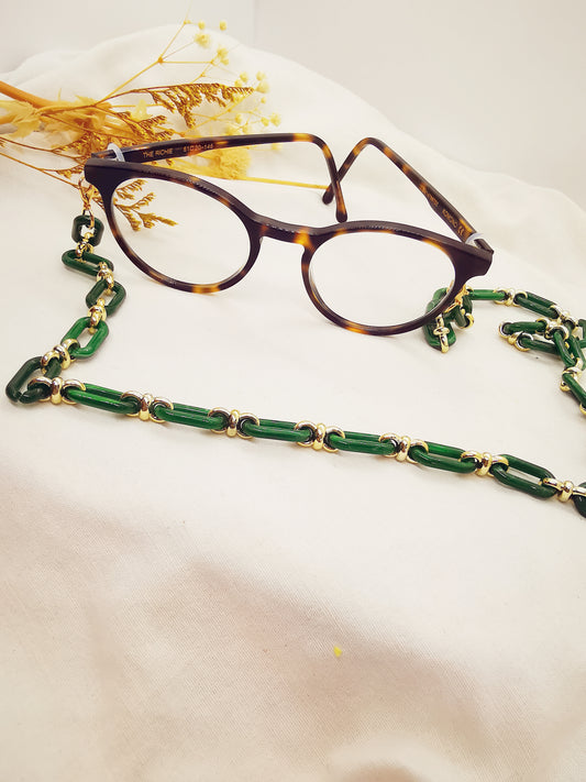 Chaîne de lunette Basile verte
