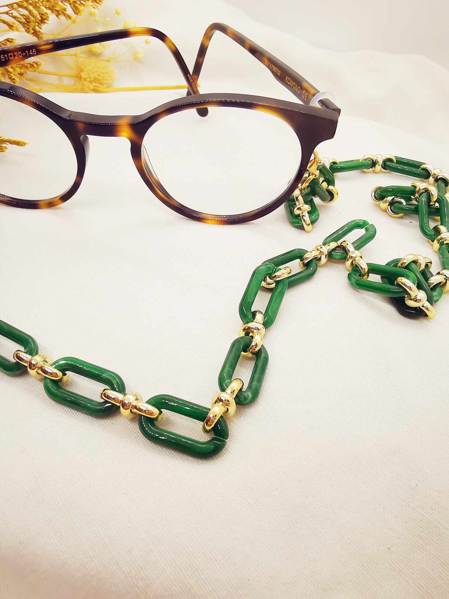 Chaîne de lunette Basile verte