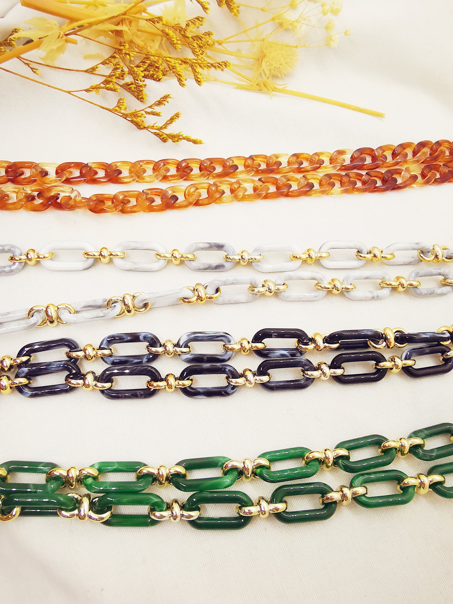 Chaîne de lunette Basile blanc marbré