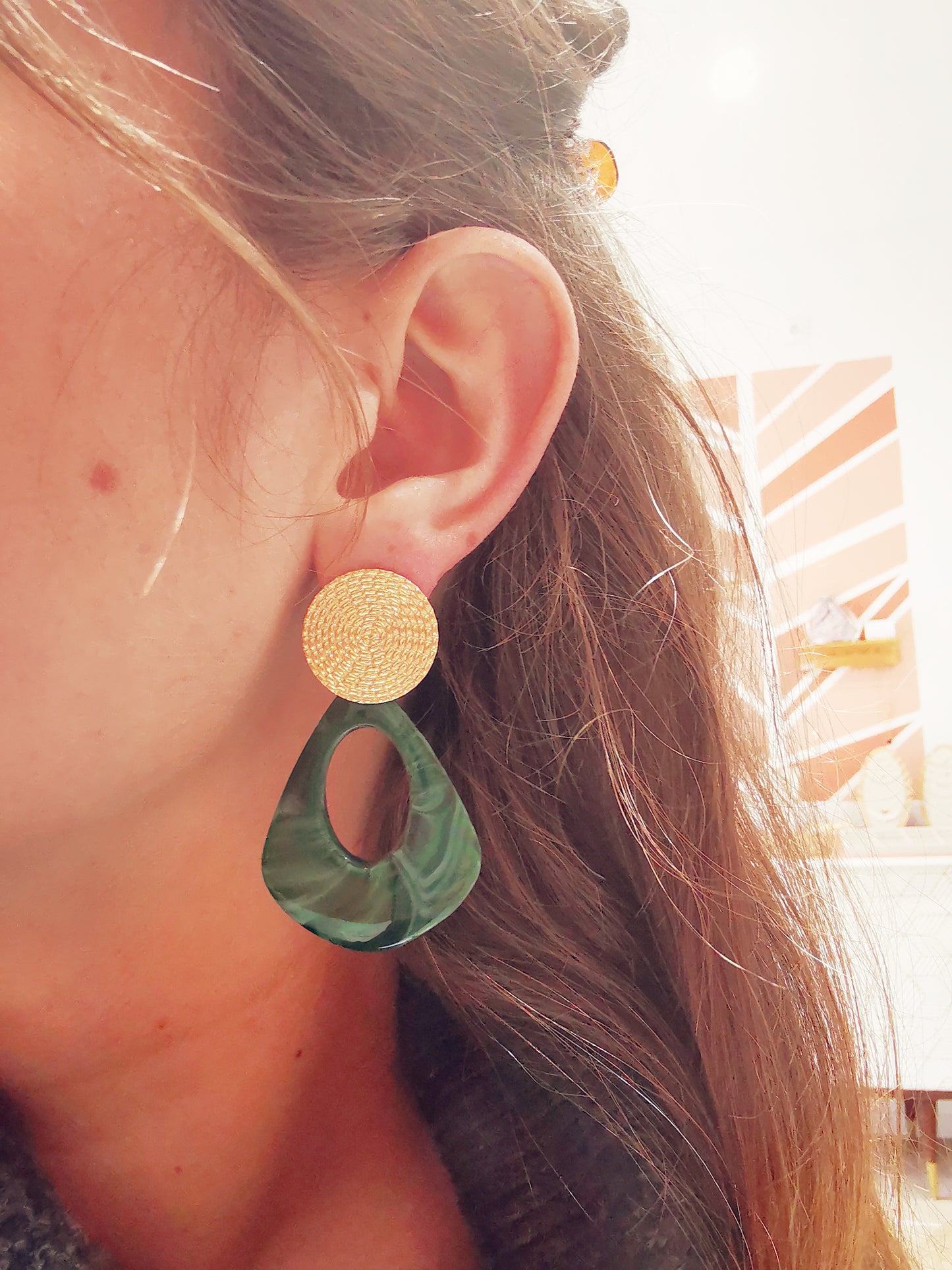Boucles d'oreilles Coline vert