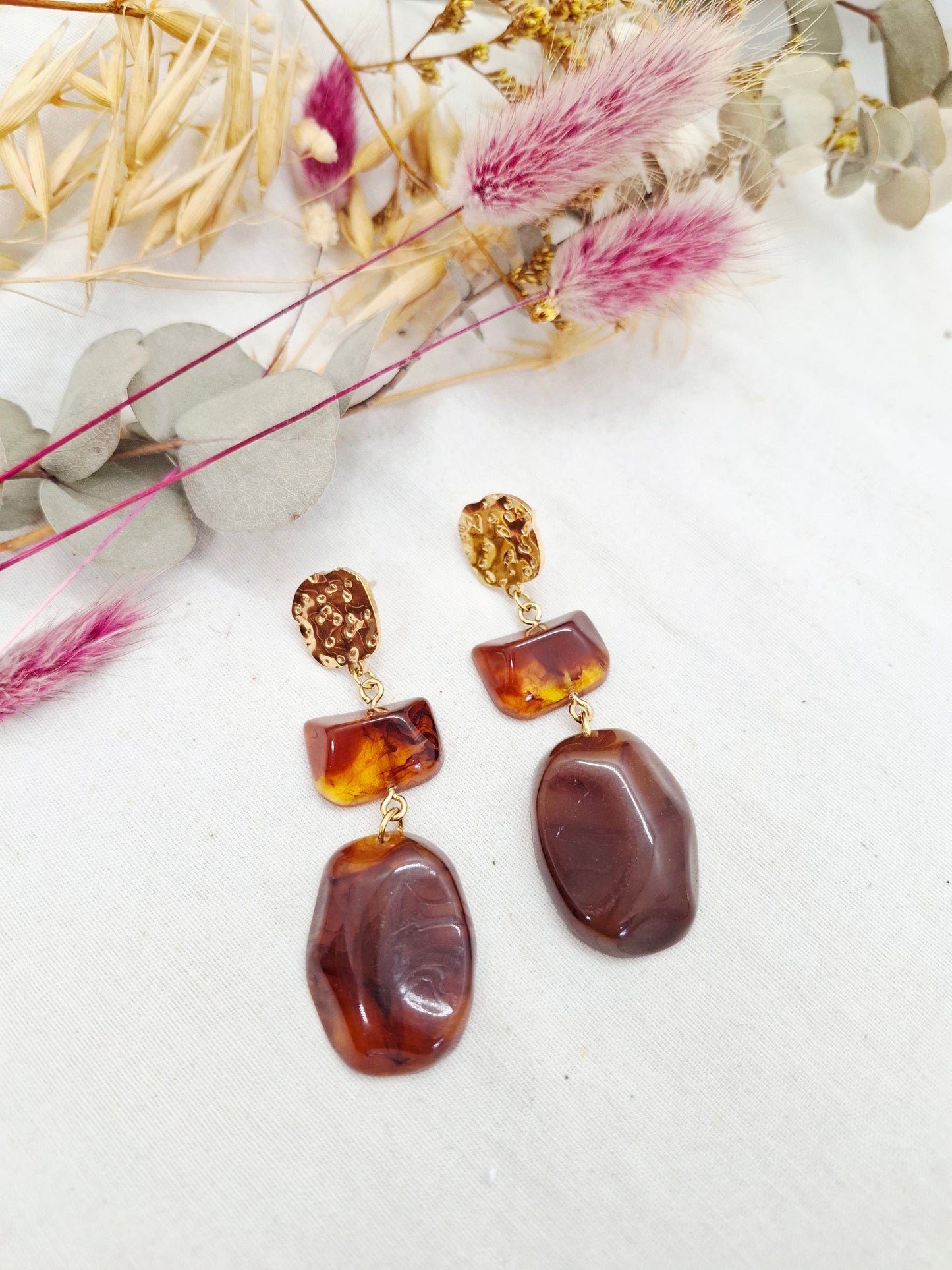 Boucles d'oreilles Ambre