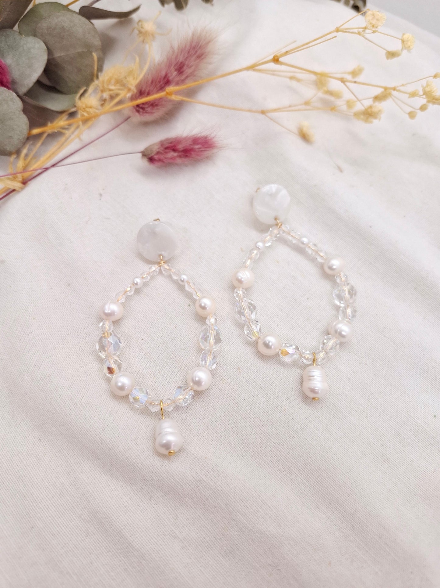 Bijoux de mariée - boucle d'oreille Blanche