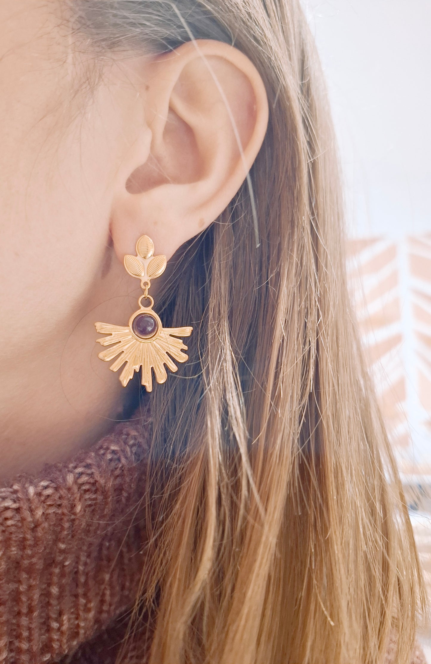 Boucles d'oreilles Violette