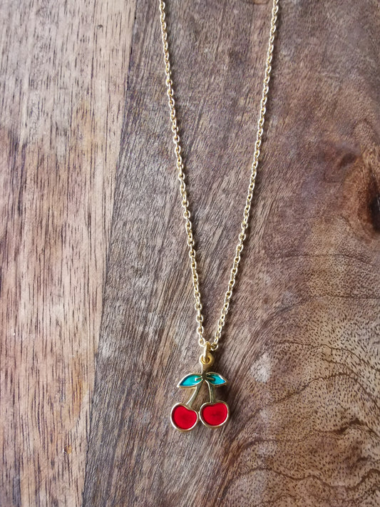 Collier enfant cerise
