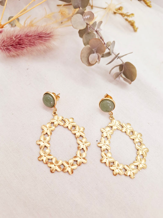 Boucles d'oreilles Pepita verte