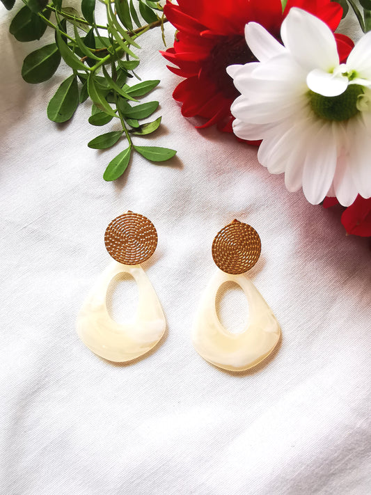 Boucles d'oreilles Coline crème