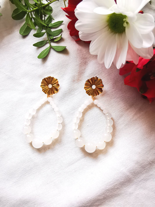 Boucles d'oreilles Marguerite blanc