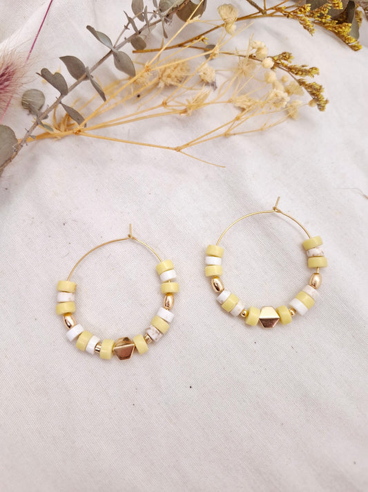 Boucles créoles Myrtille jaune