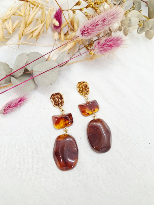 Boucles d'oreilles Ambre