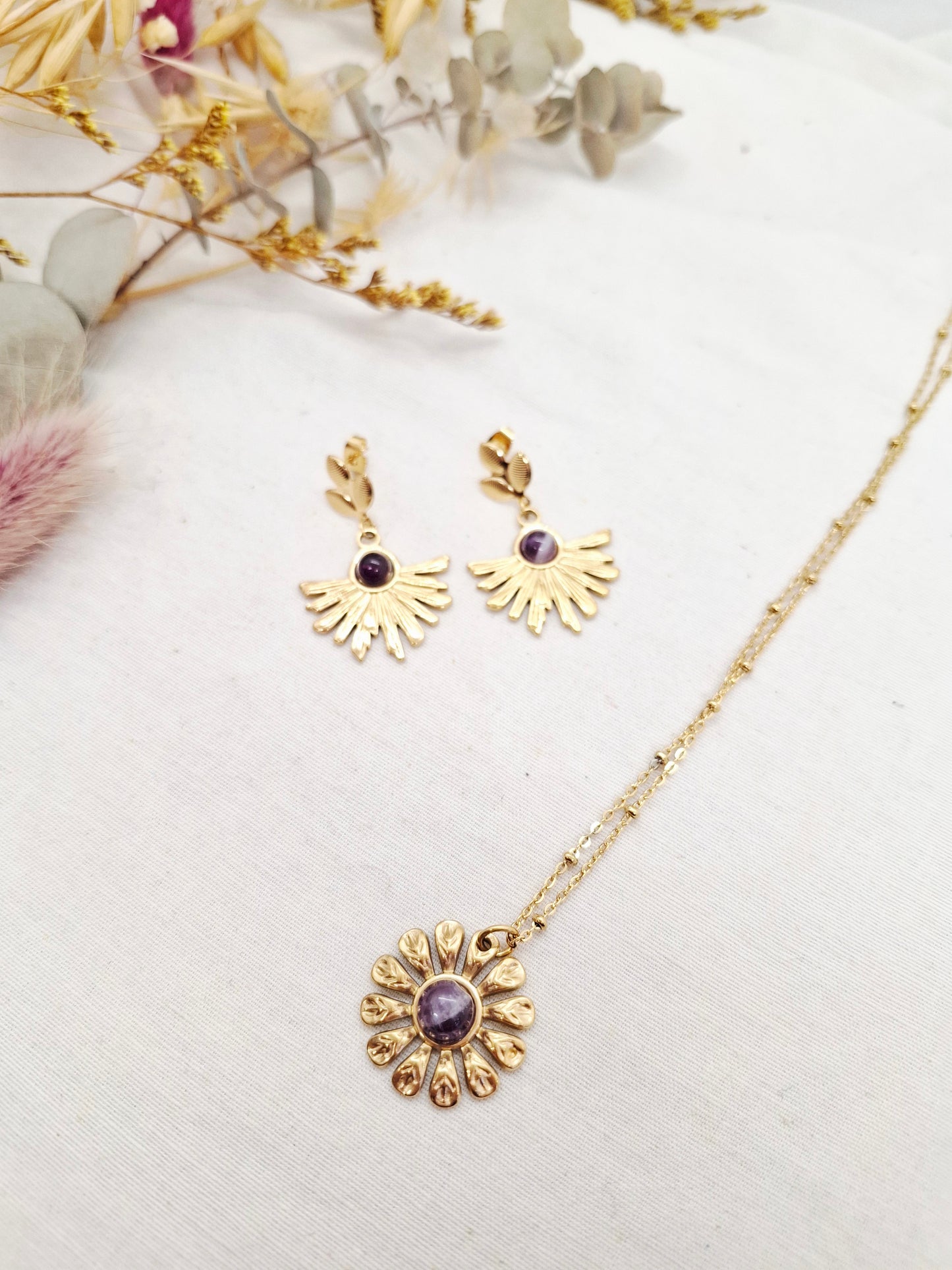 Boucles d'oreilles Violette