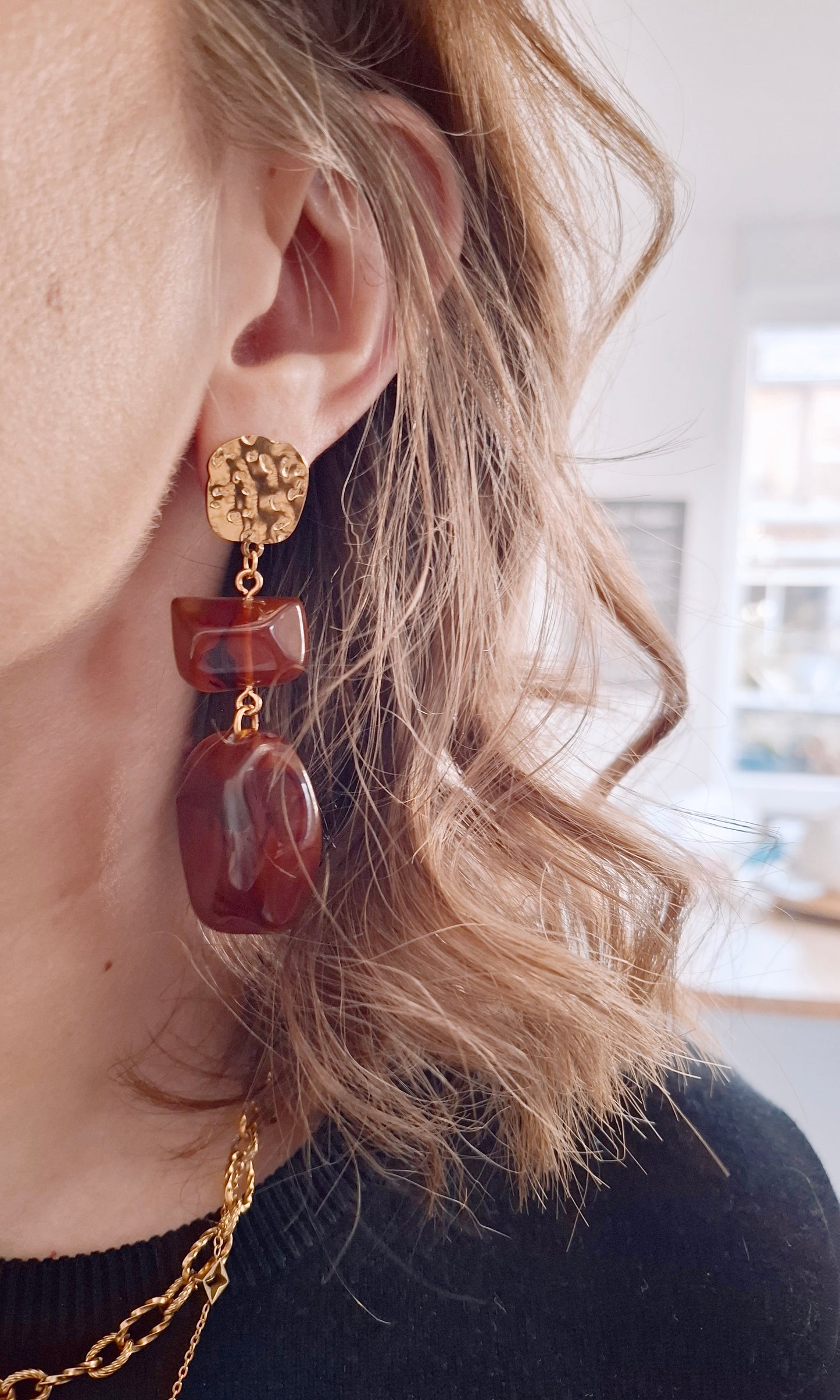 Boucles d'oreilles Ambre