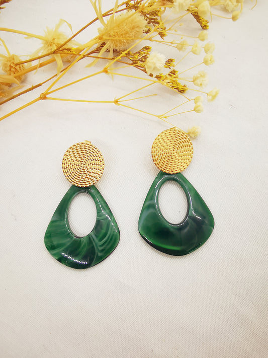 Boucles d'oreilles Coline vert