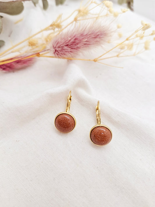 Boucles d'oreilles Louise pierre de sable