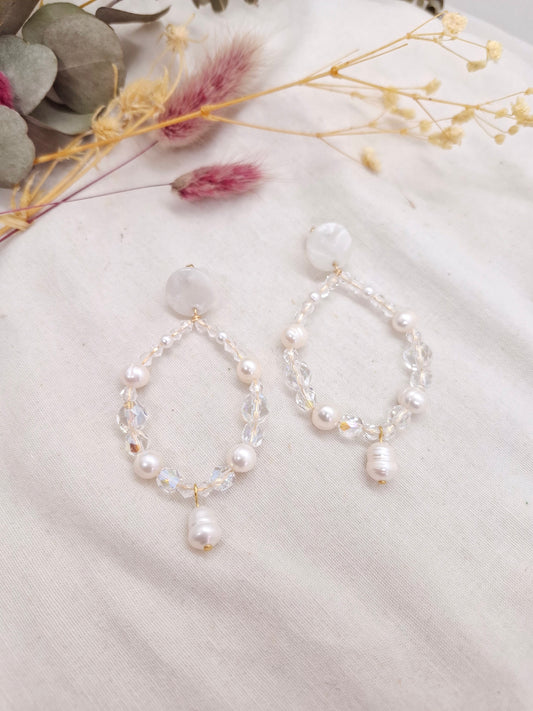 Bijoux de mariée - boucle d'oreille Blanche