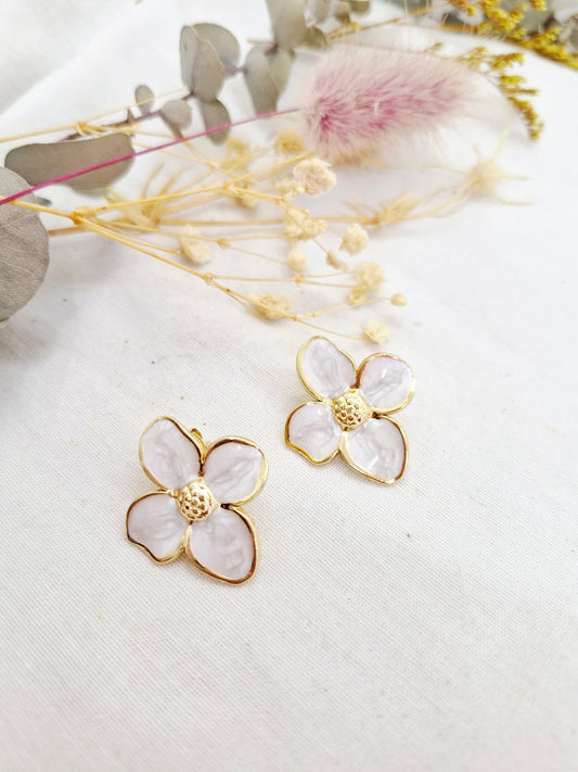 Boucles d'oreilles Céline blanches