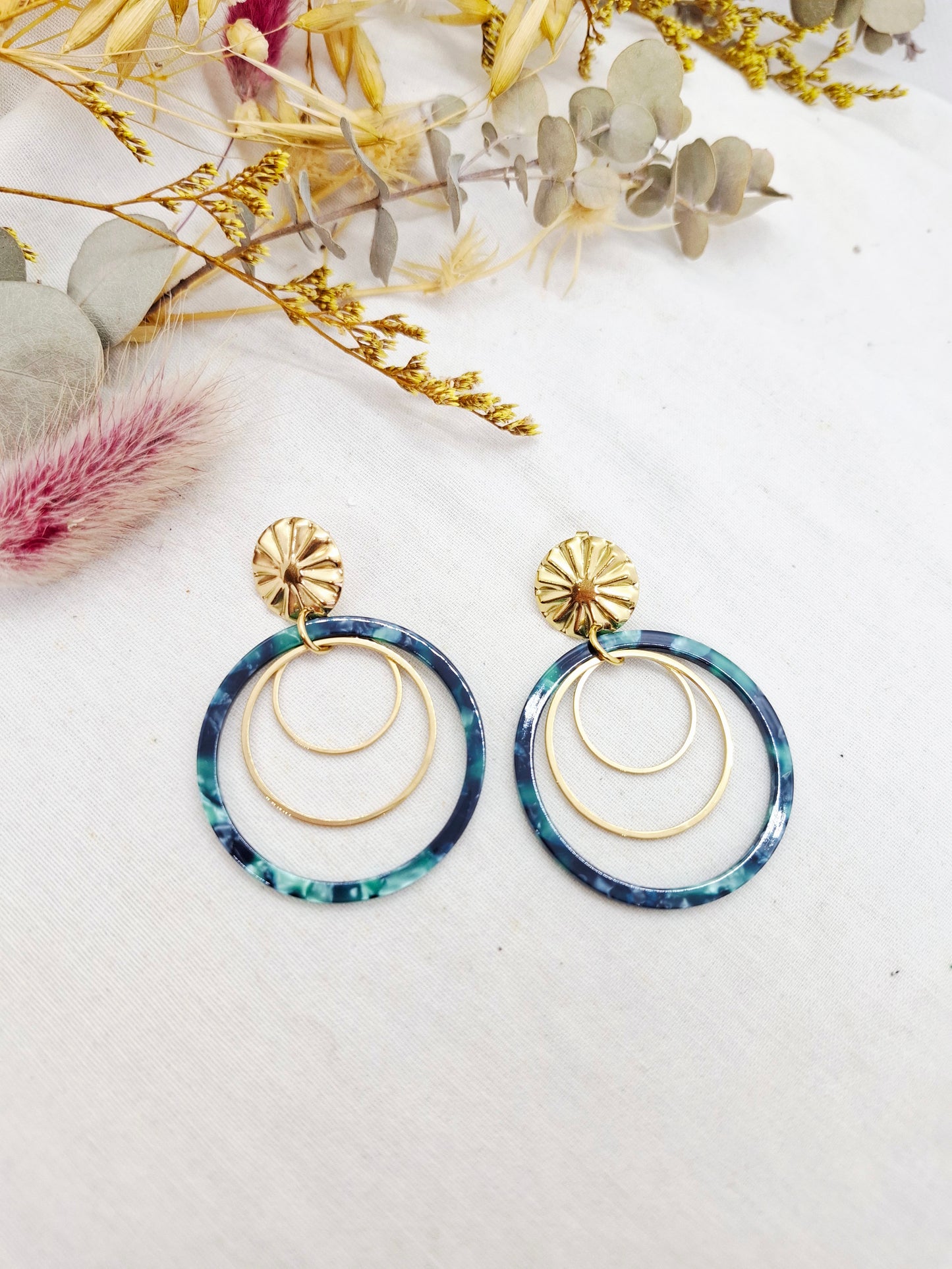 Boucles d'oreilles Paulina vertes