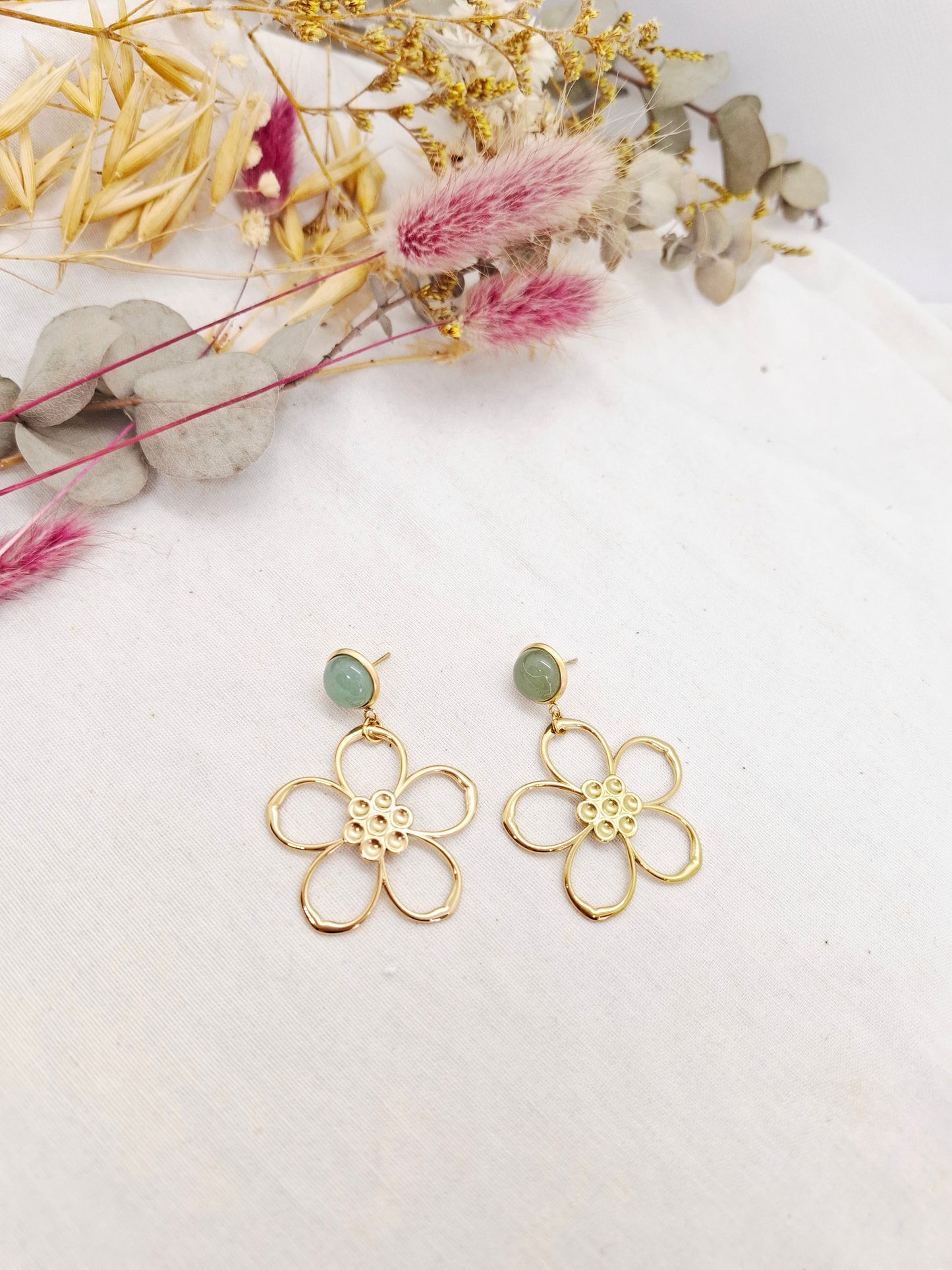 Boucles d'oreilles Alba aventurine
