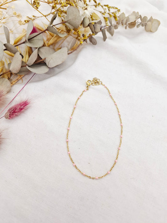 Chaîne de cheville Julien rose