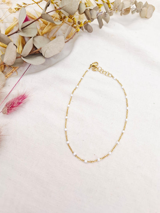 Chaîne de cheville Julien blanche