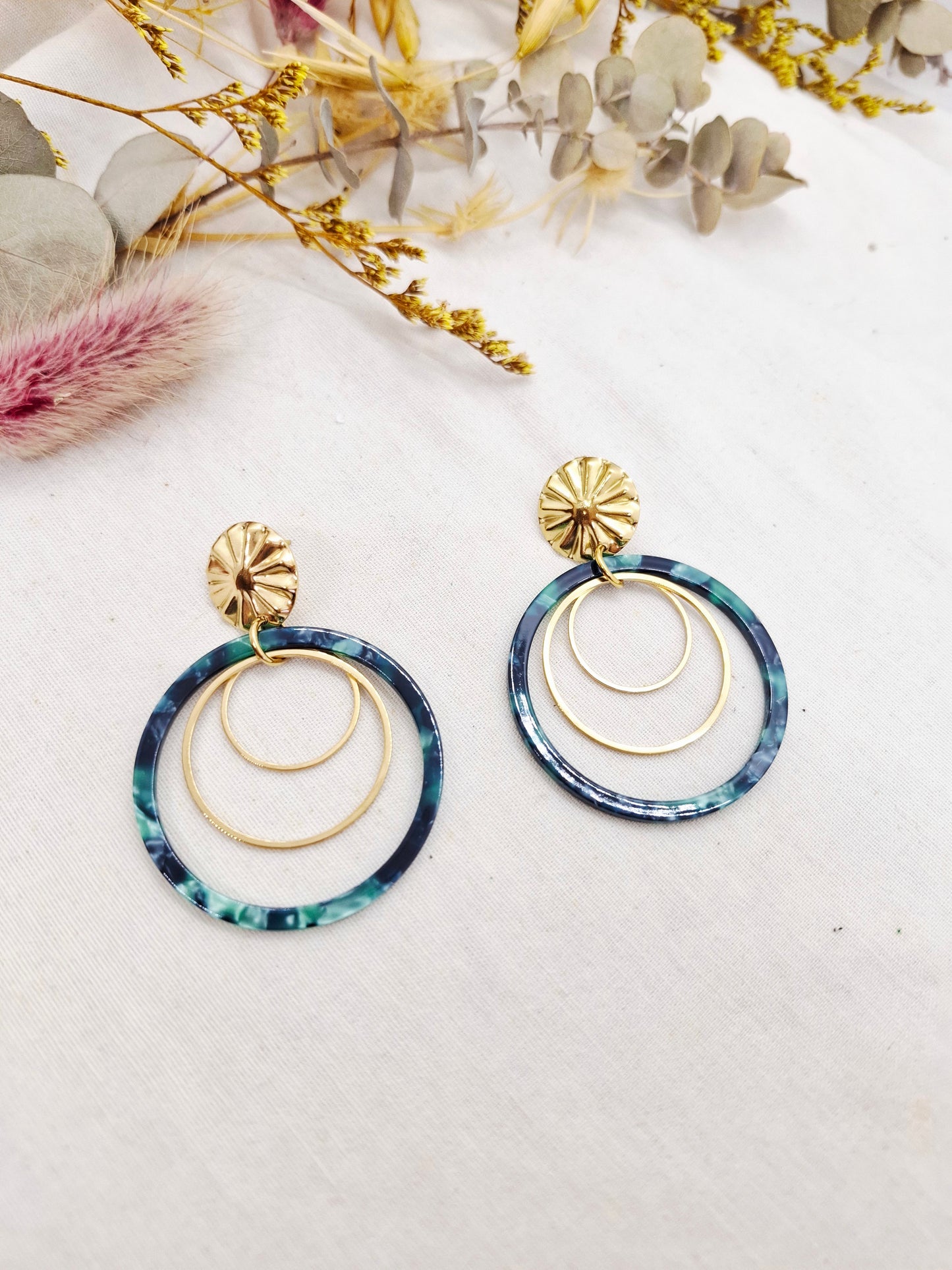 Boucles d'oreilles Paulina vertes